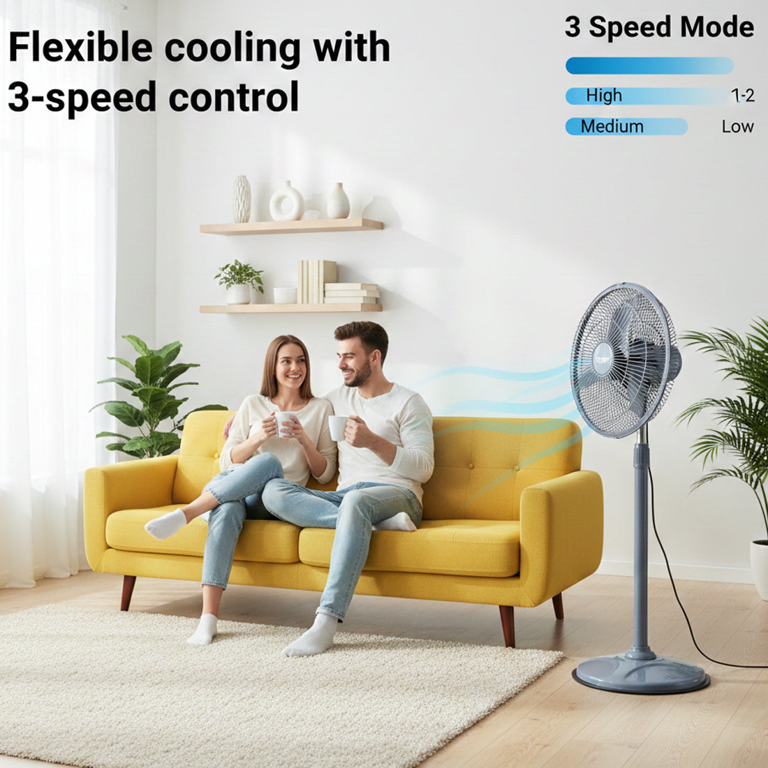 Fogger 400 mm High-Air Delivery Pedestal Stand Fan – Silent Operation, High Wind Speed, 2-Year Warranty