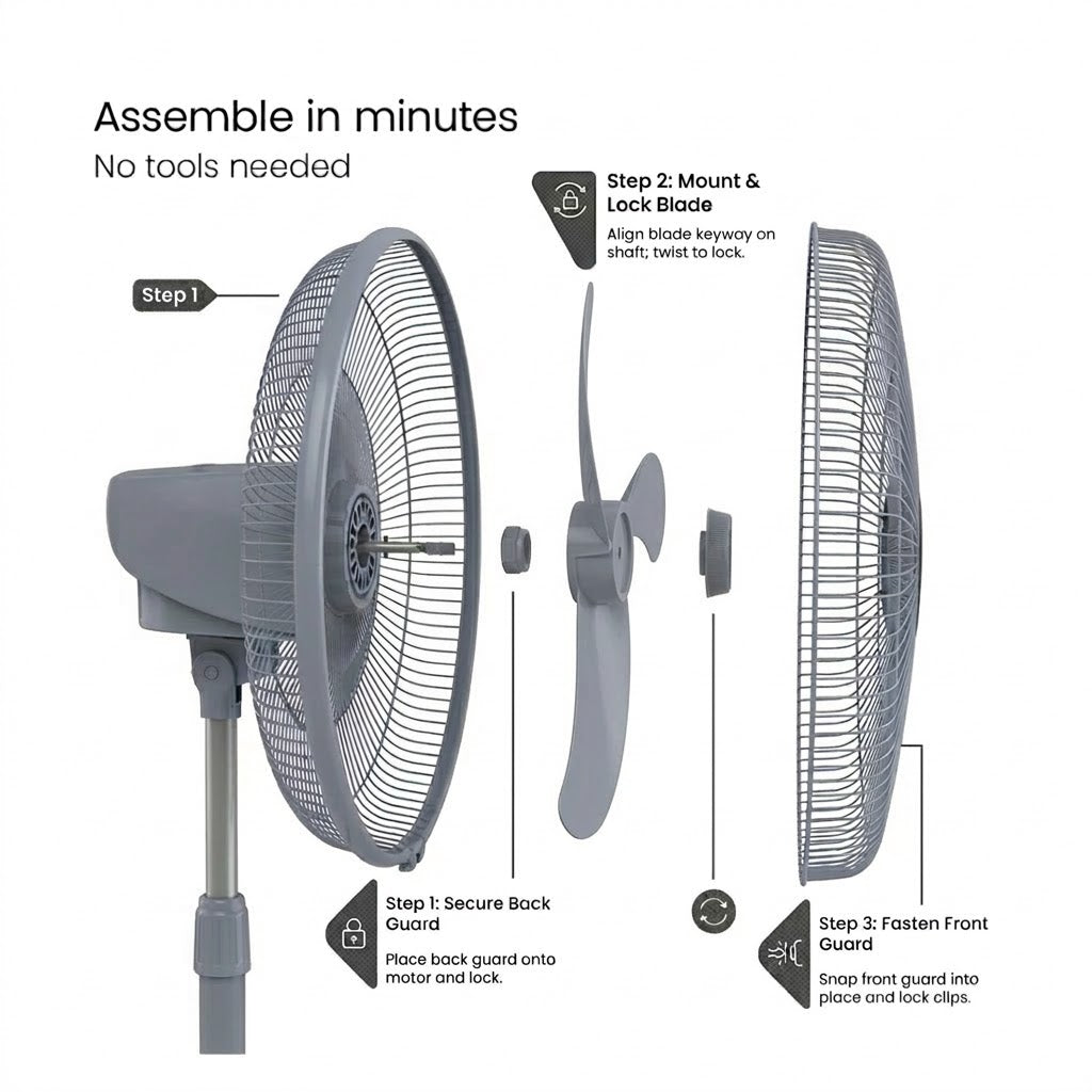 Fogger 400 mm High-Air Delivery Pedestal Stand Fan – Silent Operation, High Wind Speed, 2-Year Warranty