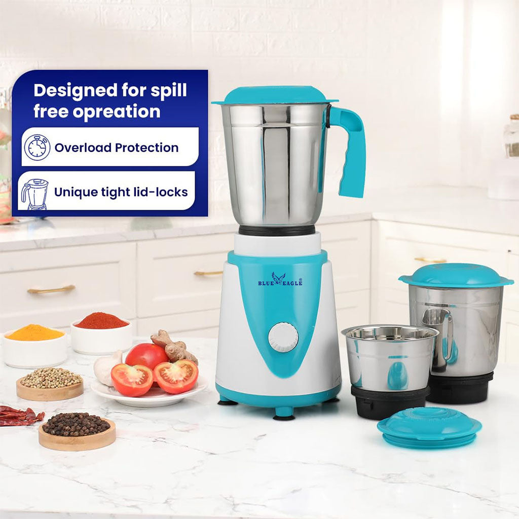 Blue Eagle Mixer Grinder with 3 Stainless Steel Jars, 750 watt Black, Electric