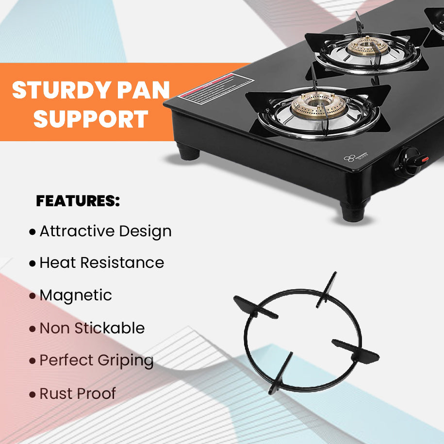 Fogger Gas stove Cute 3 Burner LPG Stove with CI Burner Manual Gas Stove Black(3 Burners)