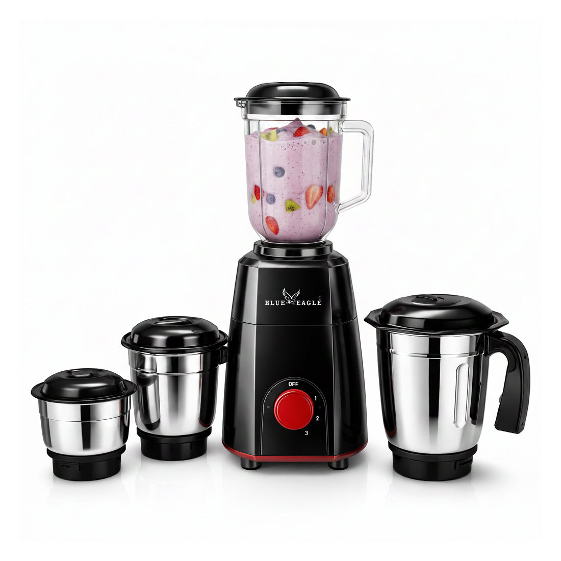 Blue Eagle Pro Elegant Mixi 750 Watt Juicer Mixer Grinder (3 Jars | Black, Red)